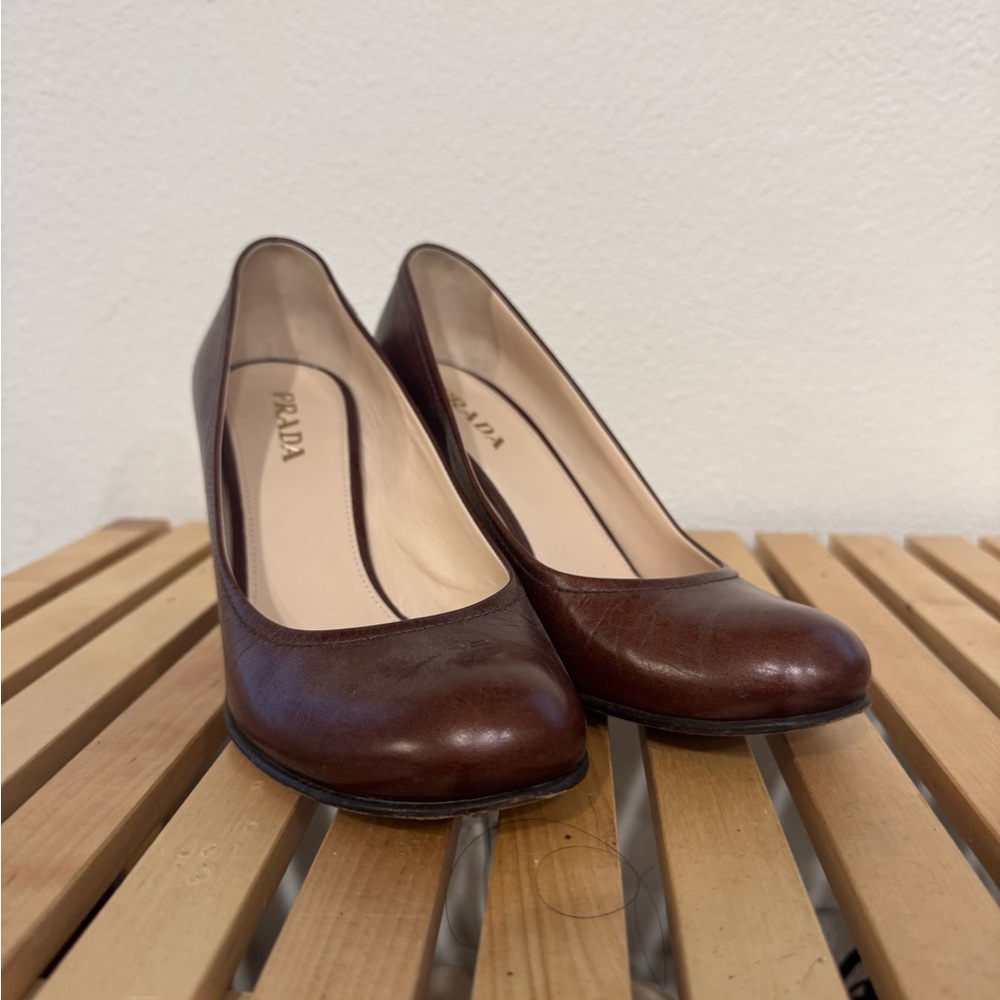 Prada Heels - brown cognac color - made in Italy